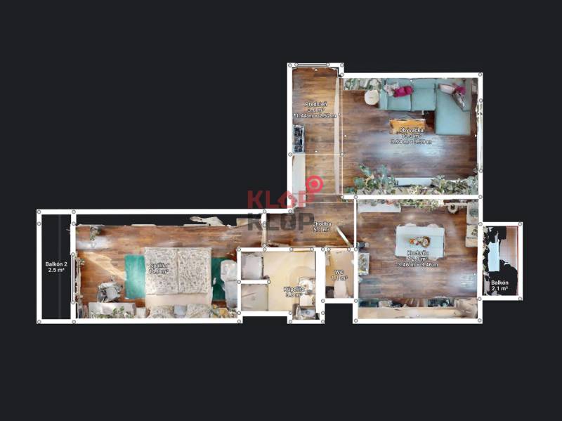 predaj 2 izbový byt bratislava rača cyprichová rekonštrukcia tichý loggia balkón realitná kancelária klopklop klop klop